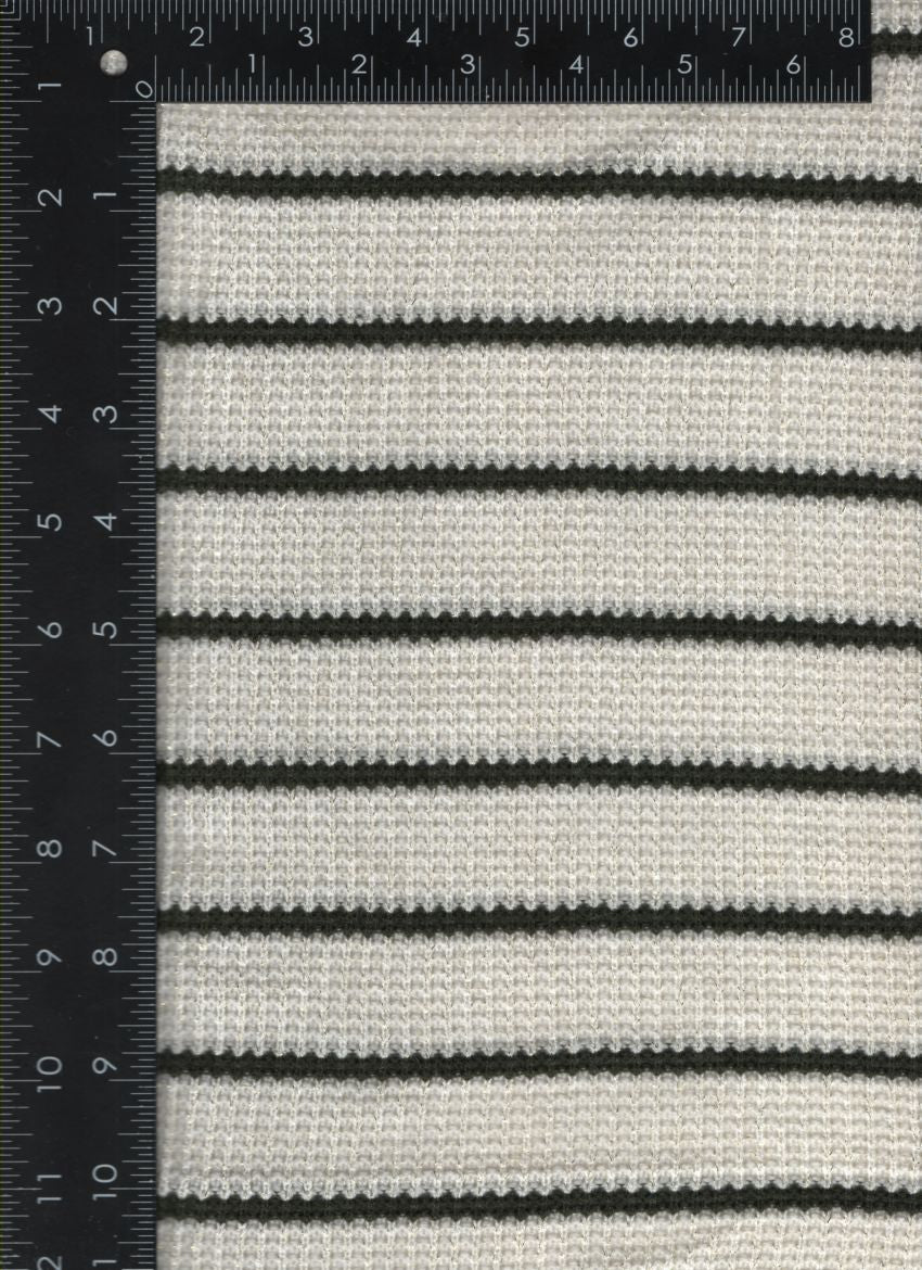 KNIT-2621 OLIVE/IVORY YARN DYE FABRICS