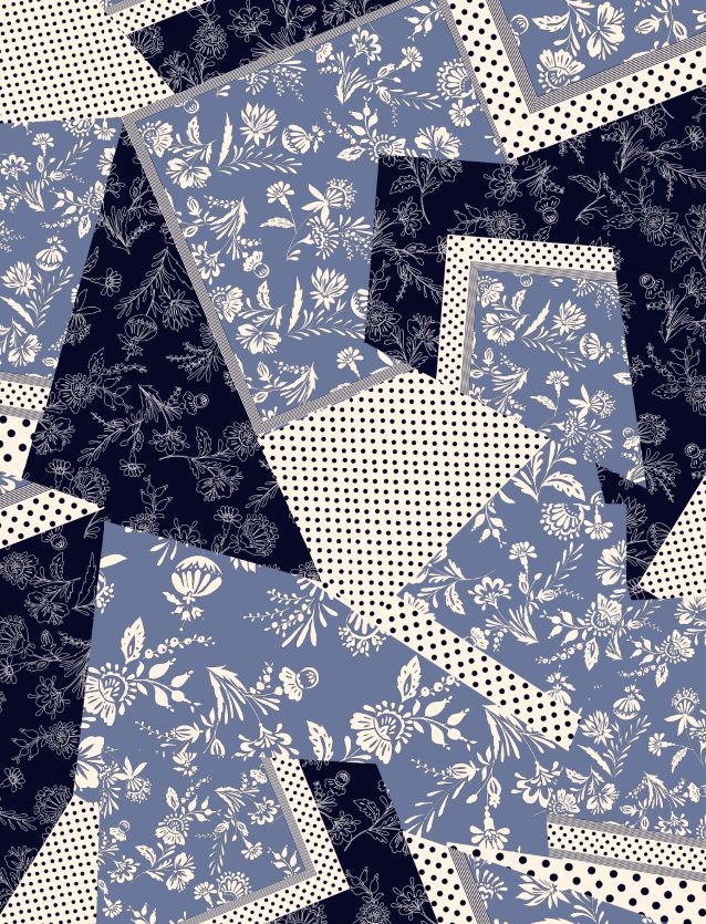 S250864-014DTP C1/BLUE MULTI EXCLUSIVE PRINTS
