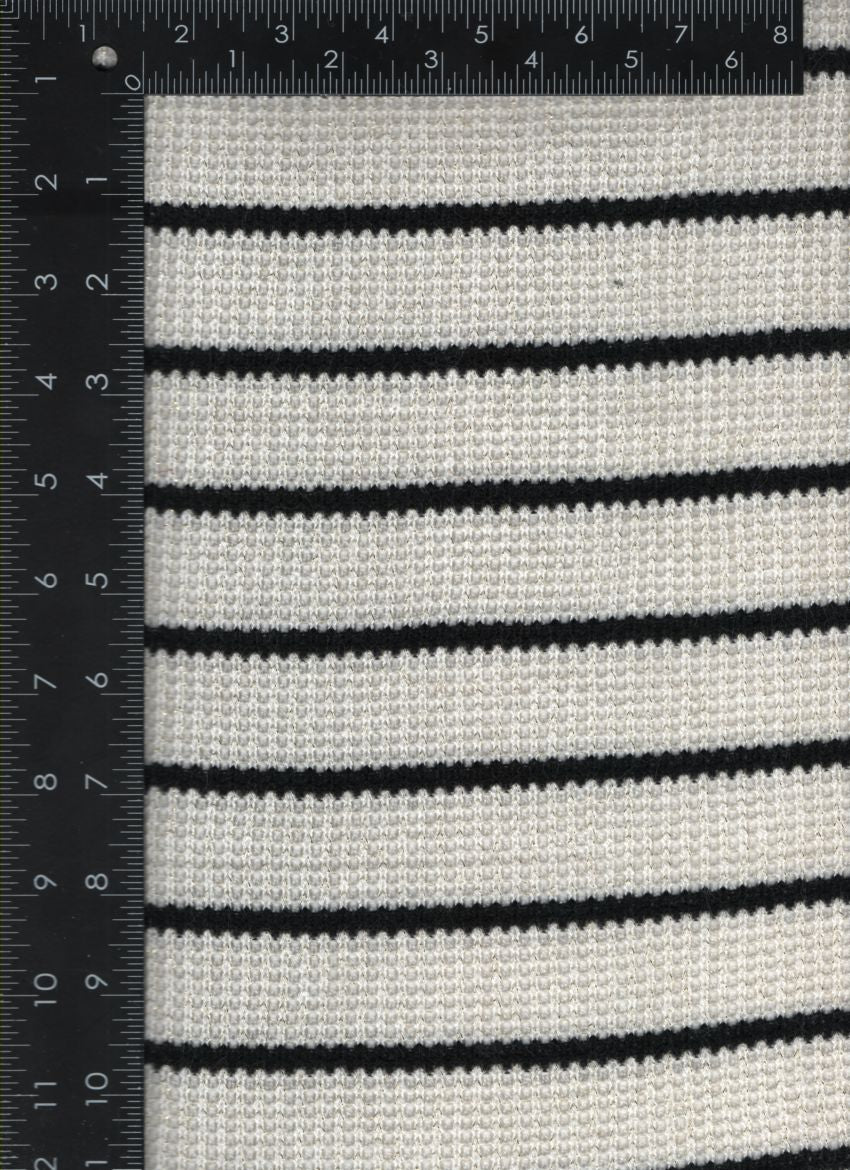 KNIT-2621 BLACK/IVORY YARN DYE FABRICS