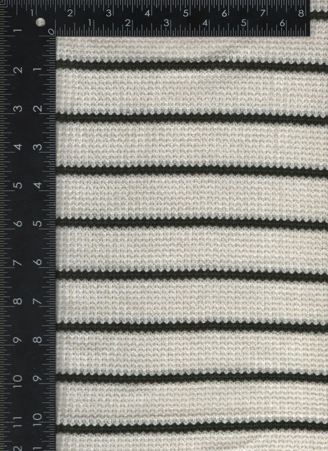 KNIT-2621 OLIVE/IVORY YARN DYE FABRICS